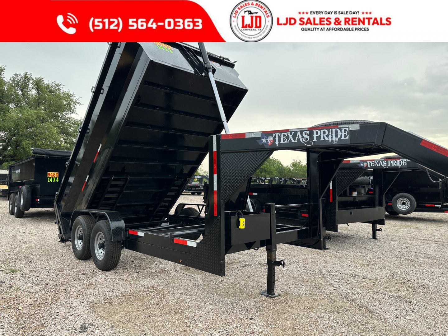New 2025 Texas Pride - Gooseneck Dump Trailer 14'x3' - 3 Way Gate - 16K GVWR