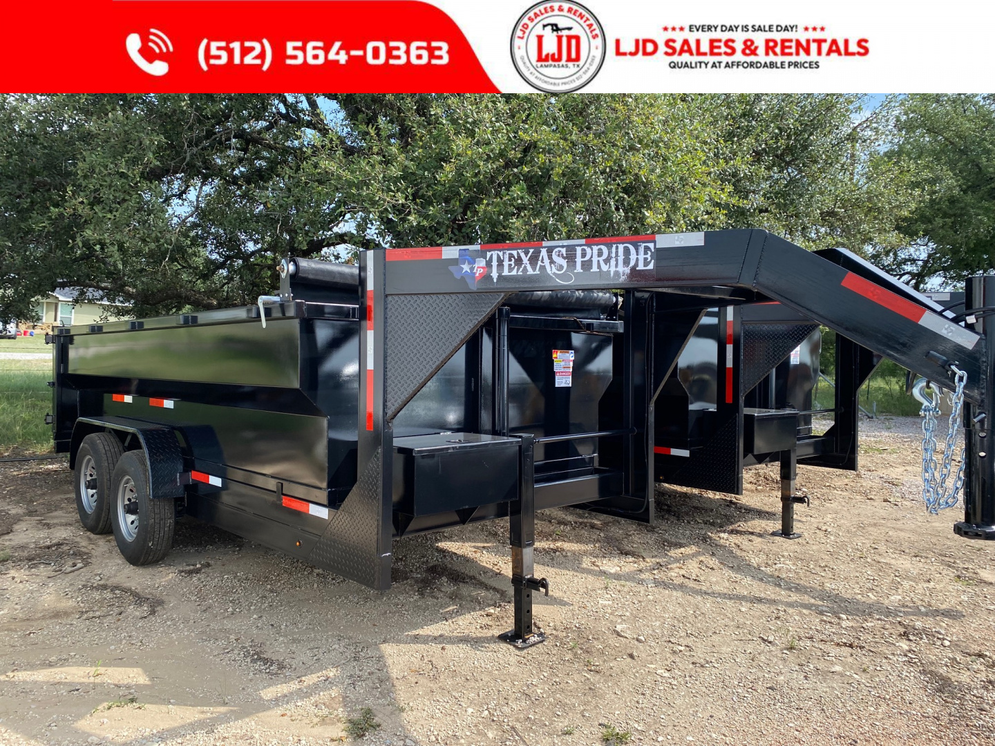 New 2025 Texas Pride - Gooseneck Dump Trailer 14'x3' - 3 Way Gate - 16K GVWR