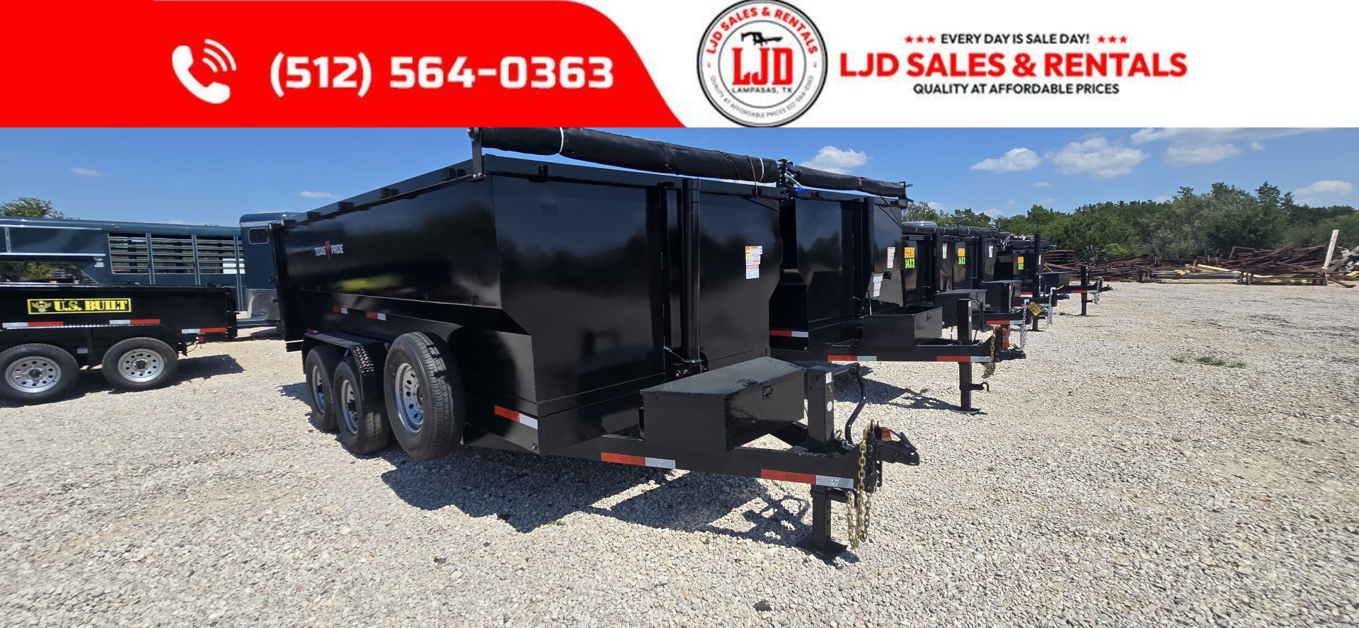 New 2025 Texas Pride Trailers Dump Trailer 14'x4' Dump Trailer