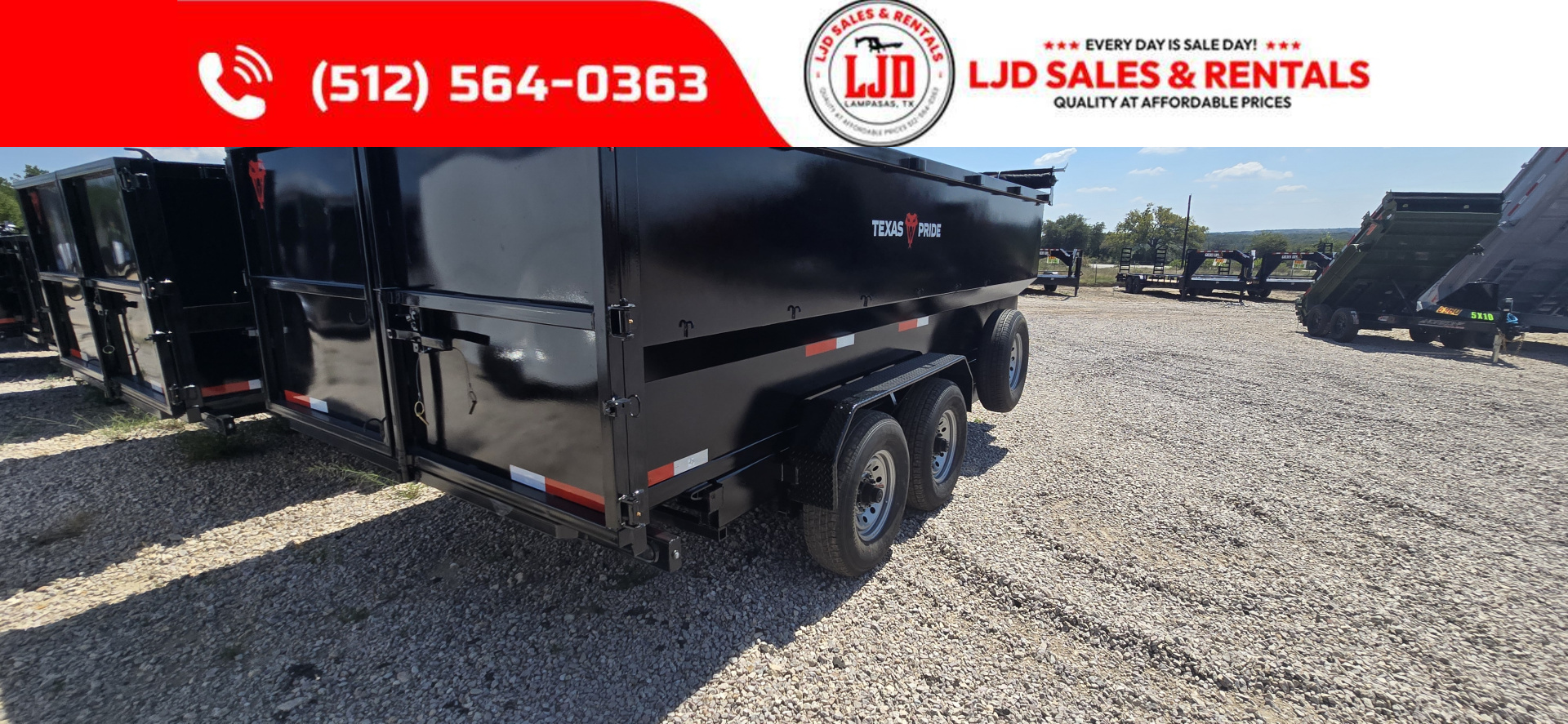 New 2025 Texas Pride Trailers Dump Trailer 14'x4' Dump Trailer
