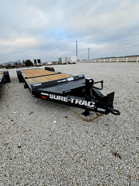 New 2025 Sure-Trac 7 x 24 (18+6) 22K Pro Series Beam Tilt Equipment Trailer
