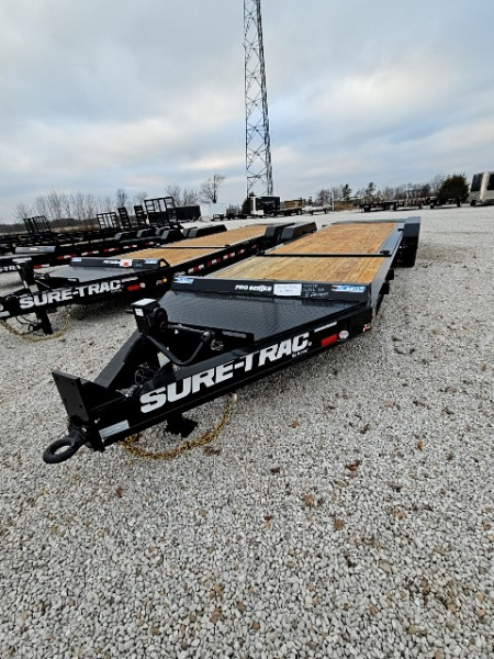 Used 2025 Sure-Trac 7 x 24 (18+6) 22K Pro Series Beam Tilt Equipment Trailer