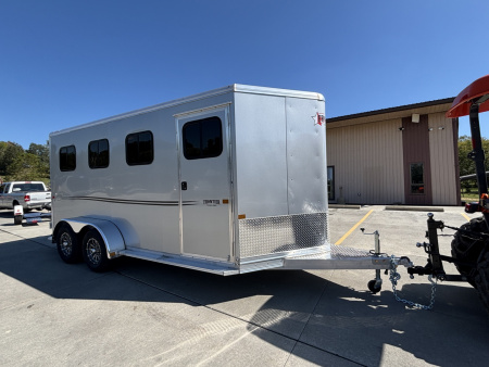 New 2026 FRONTIER TRAILERS STRIDER SERIES 3 HORSE BUMPER PULL 6 8 x16' - Silver / Black - 7000# GVWR