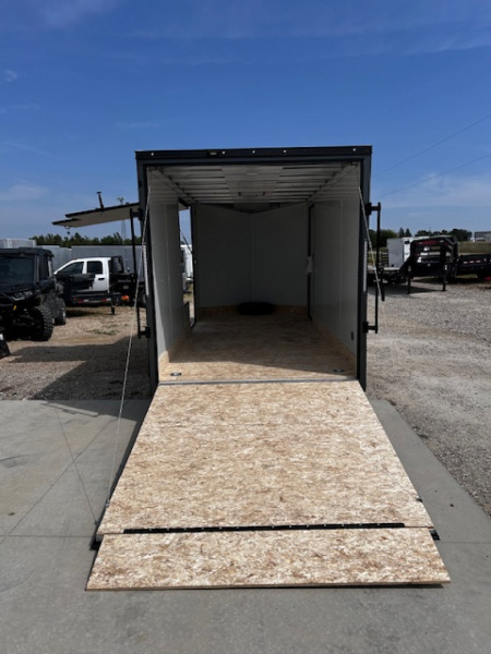 New 2026 Discovery Trailers 7X16 Blackout pack 7' interior ramp door ALUMINUM FRAME .080 ALUMITEC EXTERIOR UTV ESCAPE DOOR, BLACKOUT PACK