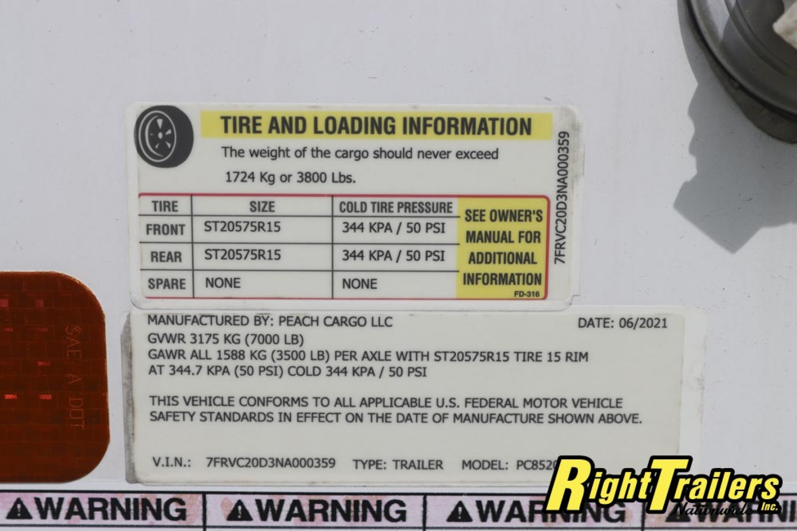 Used 2022 Peach Cargo 8.5X20 CARGO TRAILER