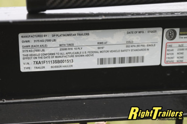 Used 2025 6.8X10 DP Platinum Star SCISSOR LIFT Tilt Trailer