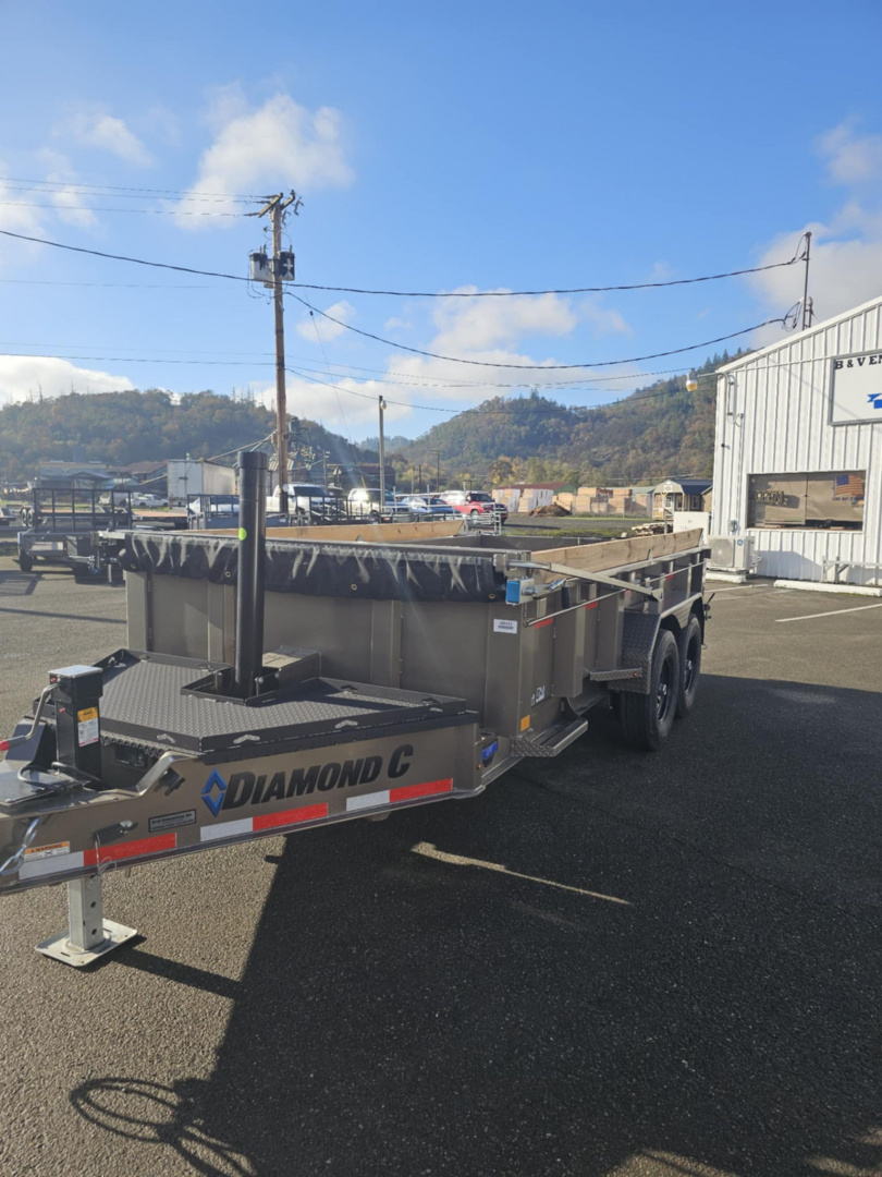 New DUMP 2026 Diamond C Trailers LPT207 82X14 LOW PROFILE 14K Dump Trailer METALLIC MOCHA