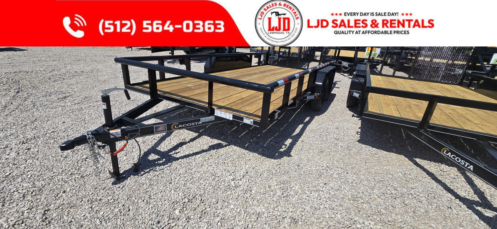 New 2025 Lacosta - Utility Trailer 83" x 16' Brakes - Gate