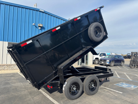 New 2025 TRU 7'x12'x4' Scissor Hoist Dump Trailer 14k w/ Ramps