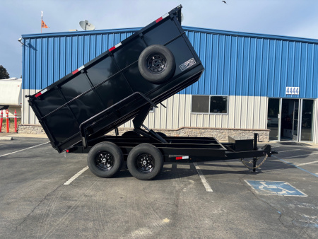 New 2025 TRU 7'x12'x4' Scissor Hoist Dump Trailer 14k w/ Ramps