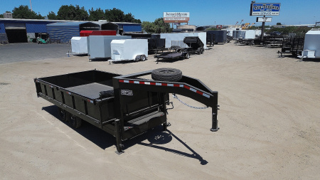 New 2025 TRU 7x16x2 Custom Gooseneck/Flatbed Fold Down Sides Dump Trailer 14k