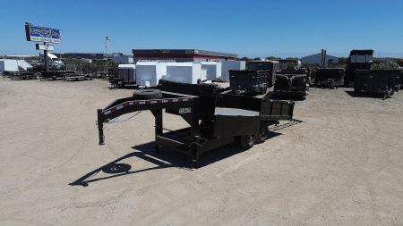 New 2025 TRU 7x16x2 Custom Gooseneck/Flatbed Fold Down Sides Dump Trailer 14k