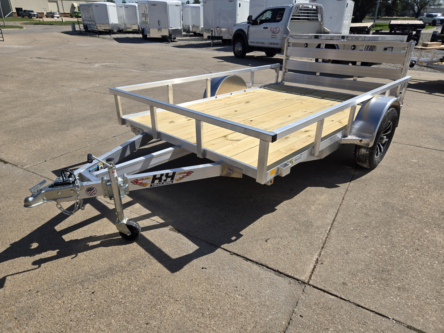 New 2026 H&H Trailers 76x10 Aluminum Rail Side 3K Utility Trailer