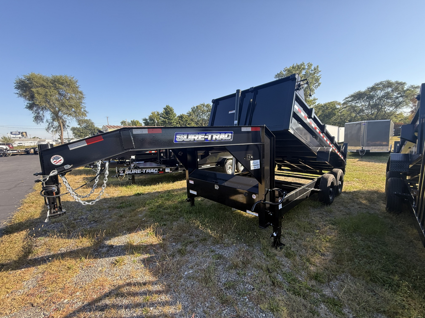New Sure-Trac 82x14 14k goose neck dump trailer with tarp
