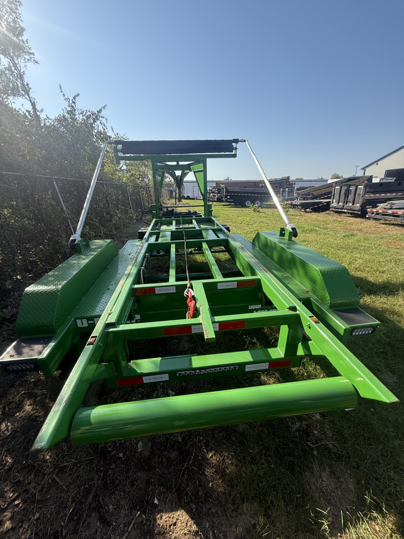 New U-Dump 7x14 14k roll off trailer, electric tarp, 2 batteries, warn winch,goose neck