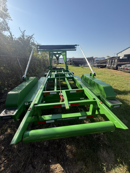 New U-Dump 7x14 14k roll off trailer, electric tarp, 2 batteries, warn winch,goose neck