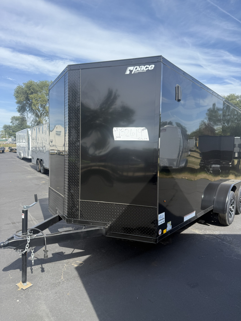 New Pace American 7x16 7k  v nose , poyly core, plus 6" extra height, blackout package