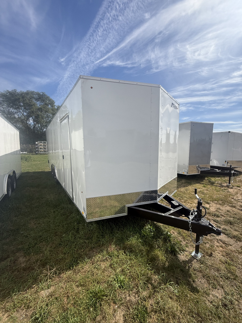 New 2025 Pace American 8.5x24 10k V-nose Screwless 6'-6" wing,alum.rim Car / Racing Trailer