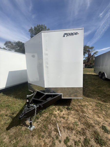 New 2025 Pace American 8.5x24 10k V-nose Screwless 6'-6  wing,alum.rim Car / Racing Trailer