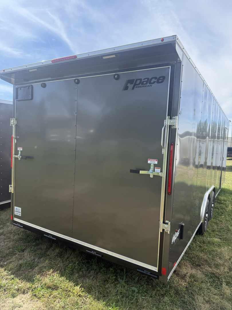 New 2025 Pace American 8.5x24 10k V-nose Screwless 6'-6" wing,alum.rim Car Hauler