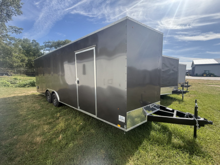 New 2025 Pace American 8.5x24 10k V-nose Screwless 6'-6" wing,alum.rim Car Hauler