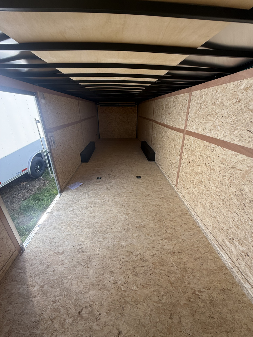 New 2025 RC Trailers 8.5X28 10K 6'6" INTERIOR HEIGHT, 3/8 WALLS,REAR WING, SCREW LESS Car / Racing Trailer