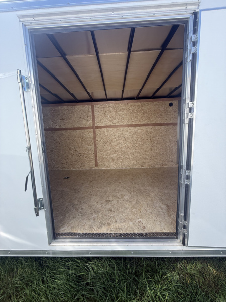 New 2025 RC Trailers 8.5X28 10K 6'6" INTERIOR HEIGHT, 3/8 WALLS,REAR WING, SCREW LESS Car / Racing Trailer