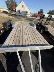 New Rance Aluminum Trailers 7x18 7k alum. Open car hauler wood deck