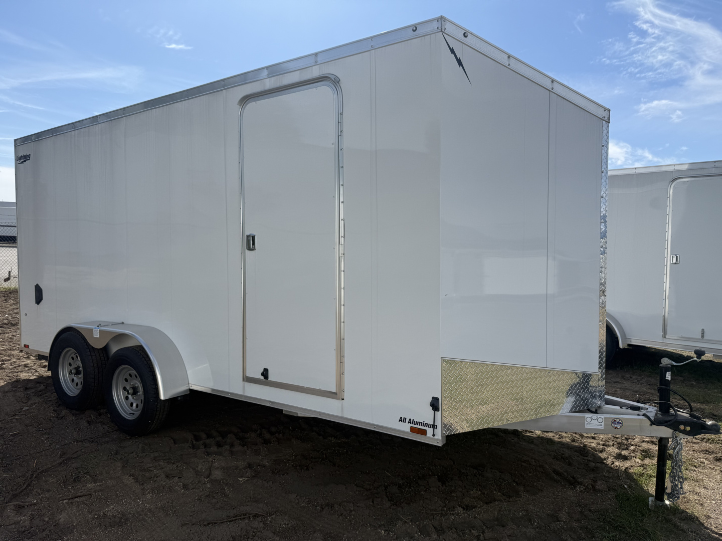 New Rance Aluminum Trailers 7x16  7k v-nose plus 6", ramp door d-rings an jacks