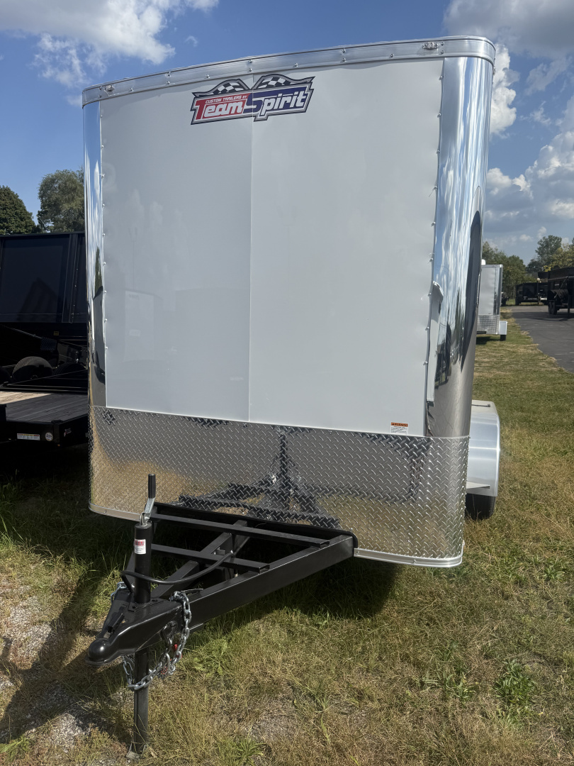 New Team Spirit Trailers 7x12 fiber trailer screwless,Insulated walls 110 package,13.5 A/C 110 heater extended tongue,fiber doors,windows,exterior lights battery and charger cabinets Strobe lights  Spare tire