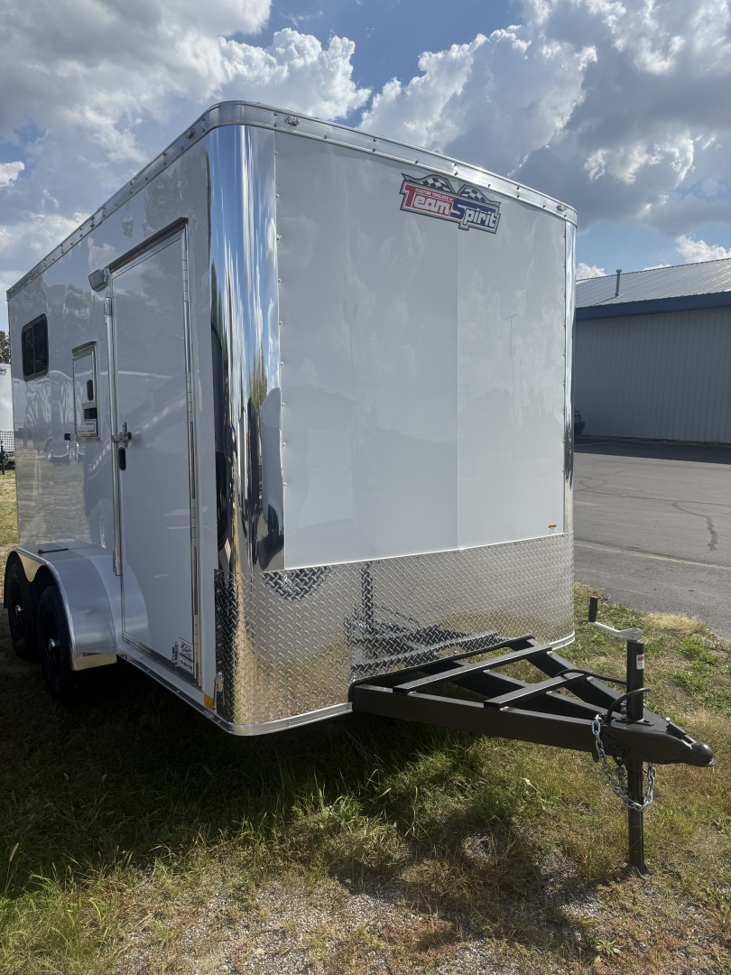 New Team Spirit Trailers 7x12 fiber trailer screwless,Insulated walls 110 package,13.5 A/C 110 heater extended tongue,fiber doors,windows,exterior lights battery and charger cabinets Strobe lights  Spare tire