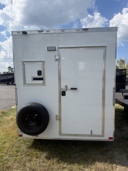 New Team Spirit Trailers 7x12 fiber trailer screwless,Insulated walls 110 package,13.5 A/C 110 heater extended tongue,fiber doors,windows,exterior lights battery and charger cabinets Strobe lights  Spare tire