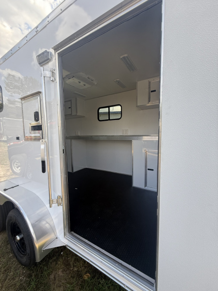 New Team Spirit Trailers 7x12 fiber trailer screwless,Insulated walls 110 package,13.5 A/C 110 heater extended tongue,fiber doors,windows,exterior lights battery and charger cabinets Strobe lights  Spare tire