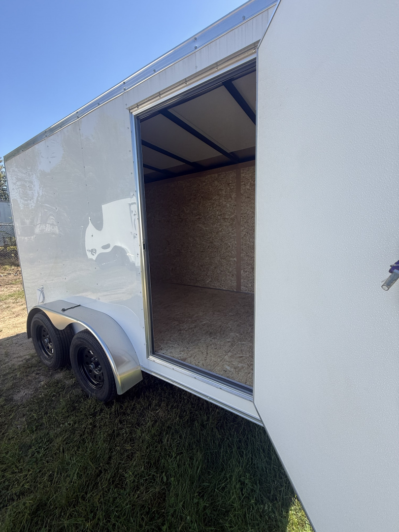 New Team Spirit Trailers 7X12 7K flat front, 6,6" interior height, poly core, white exterior screws, double door