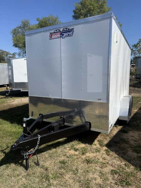 New Team Spirit Trailers 7X12 7K flat front, 6,6  interior height, poly core, white exterior screws, double door