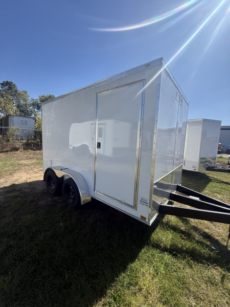 New Team Spirit Trailers 7X12 7K flat front, 6,6" interior height, poly core, white exterior screws, double door