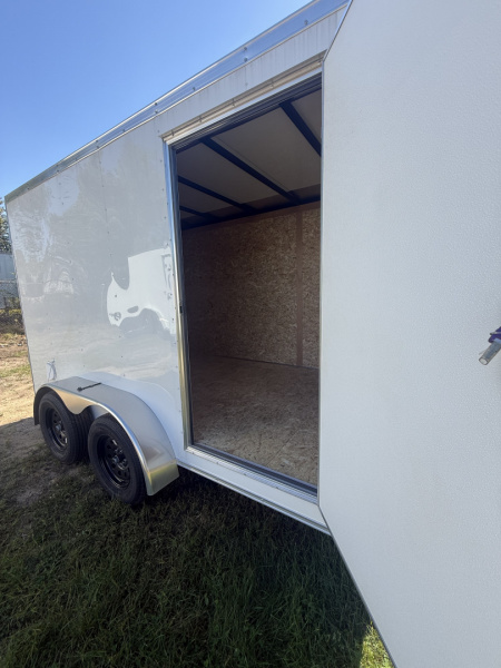 New Team Spirit Trailers 7X12 7K flat front, 6,6" interior height, poly core, white exterior screws, double door