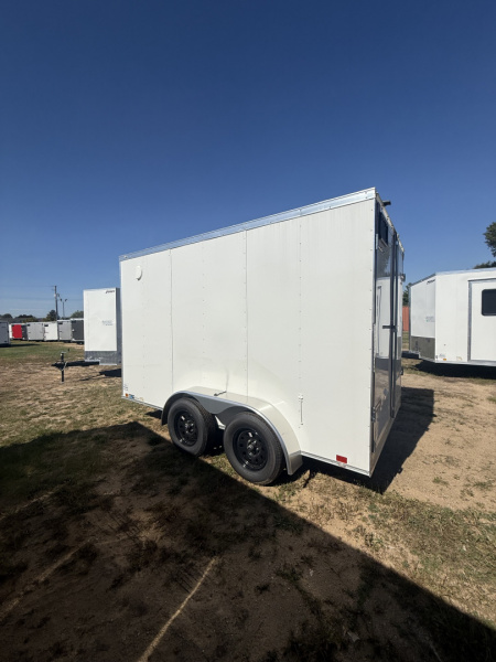 New Team Spirit Trailers 7X12 7K flat front, 6,6" interior height, poly core, white exterior screws, double door