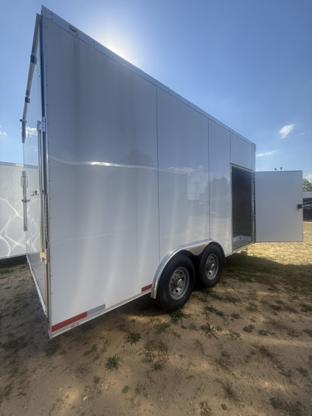 New 2025 Team Spirit Trailers 8.5x16 12k extended tongue,12" on center floor,16" extra height polycor screw less,cast front,double floor,2 transion flap steel,48' recessed e-track in floor,ramp door Car / Racing Trailer