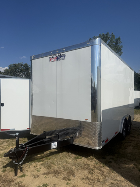 New 2025 Team Spirit Trailers 8.5x16 12k extended tongue,12  on center floor,16  extra height polycor screw less,cast front,double floor,2 transion flap steel,48' recessed e-track in floor,ramp door Car / Racing Trailer
