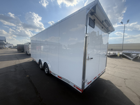 New 2025 Team Spirit Trailers 8.5x24 10k Cabinets,coin flooring,Rims,110 package,Radius front,Drop skirts,Extended tongue,Rear wing,12v. Interior,A/C prep. Side lights Electric jack, Battery, Powqer cord Car / Racing Trailer