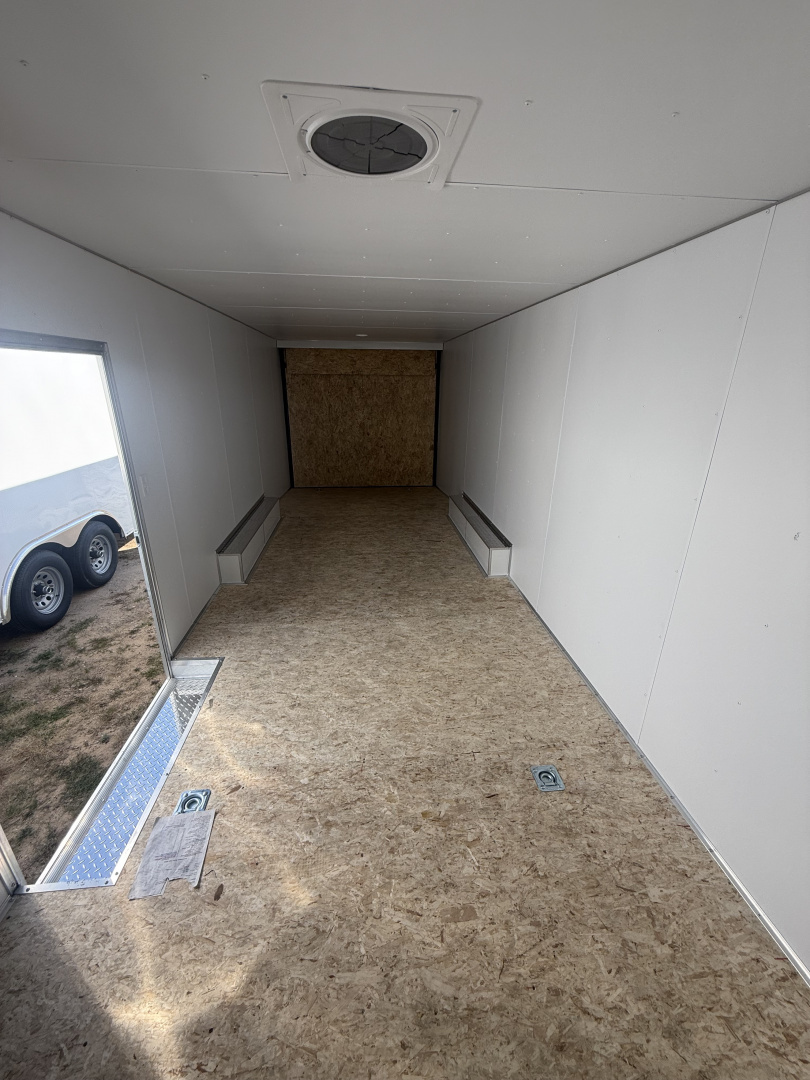 New Team Spirit Trailers 8.5x24 10k white walls beavertail screwed sides