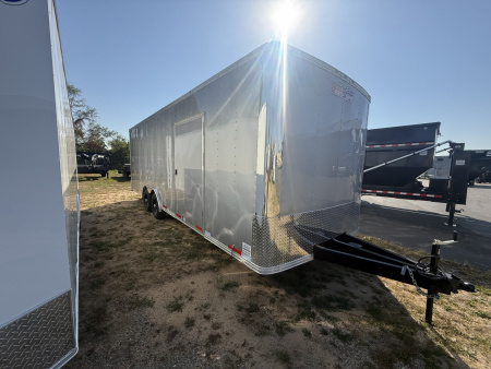 New Team Spirit Trailers 8.5x24 10k white walls beavertail screwed sides