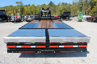 New 2025 Moritz FDGH DT 20' + 5' GOOSENECK Deckover Flatbed Trailer- Full Width Aluminum Ramps- 25900# GVW