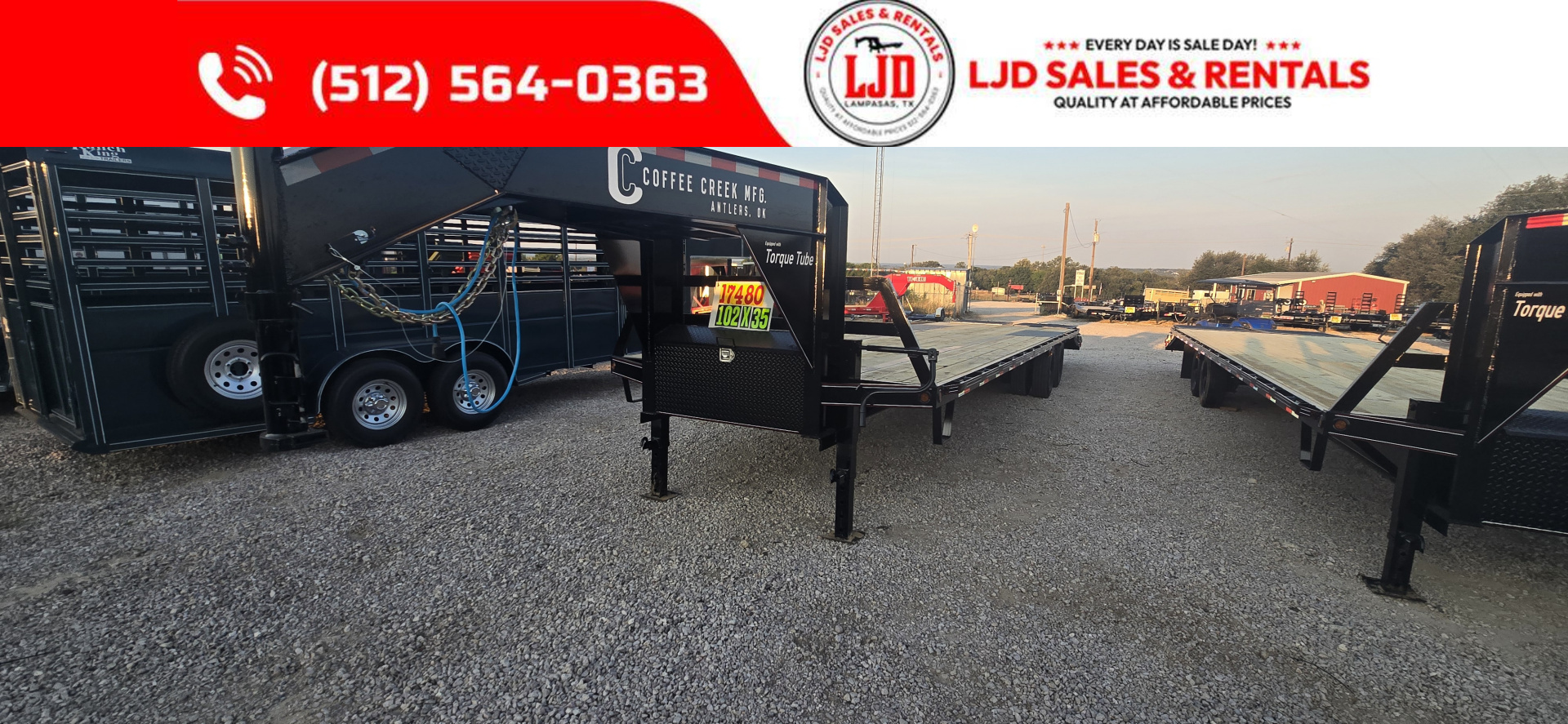 New 2025 Coffee Creek - Gooseneck Flatbed /Deckover Trailer 102"x 35'