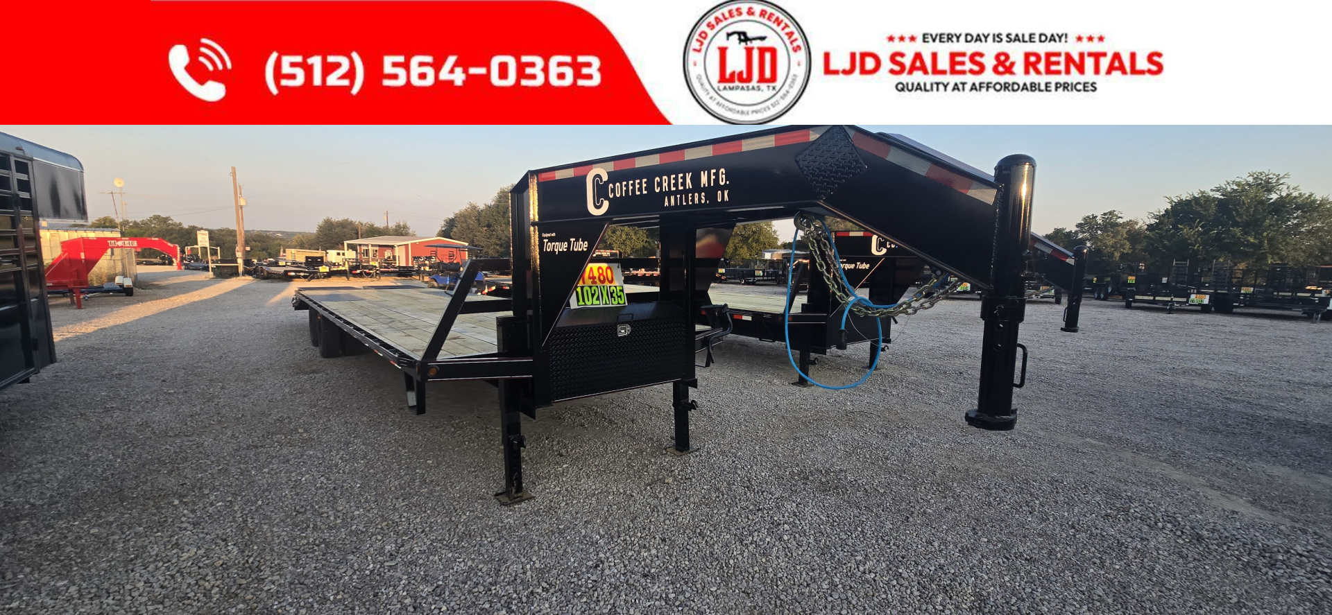 New 2025 Coffee Creek - Gooseneck Flatbed /Deckover Trailer 102 x 35'