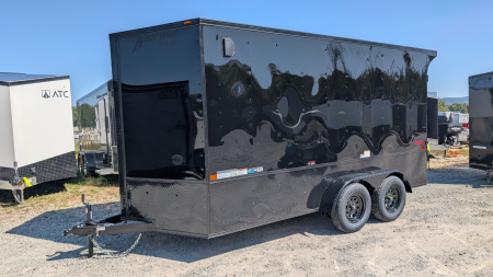 New 2026 Homesteader 7x14 Intrepid "OHV" V-Nose Cargo Trailer w/ Ramp Door (84" INSIDE)