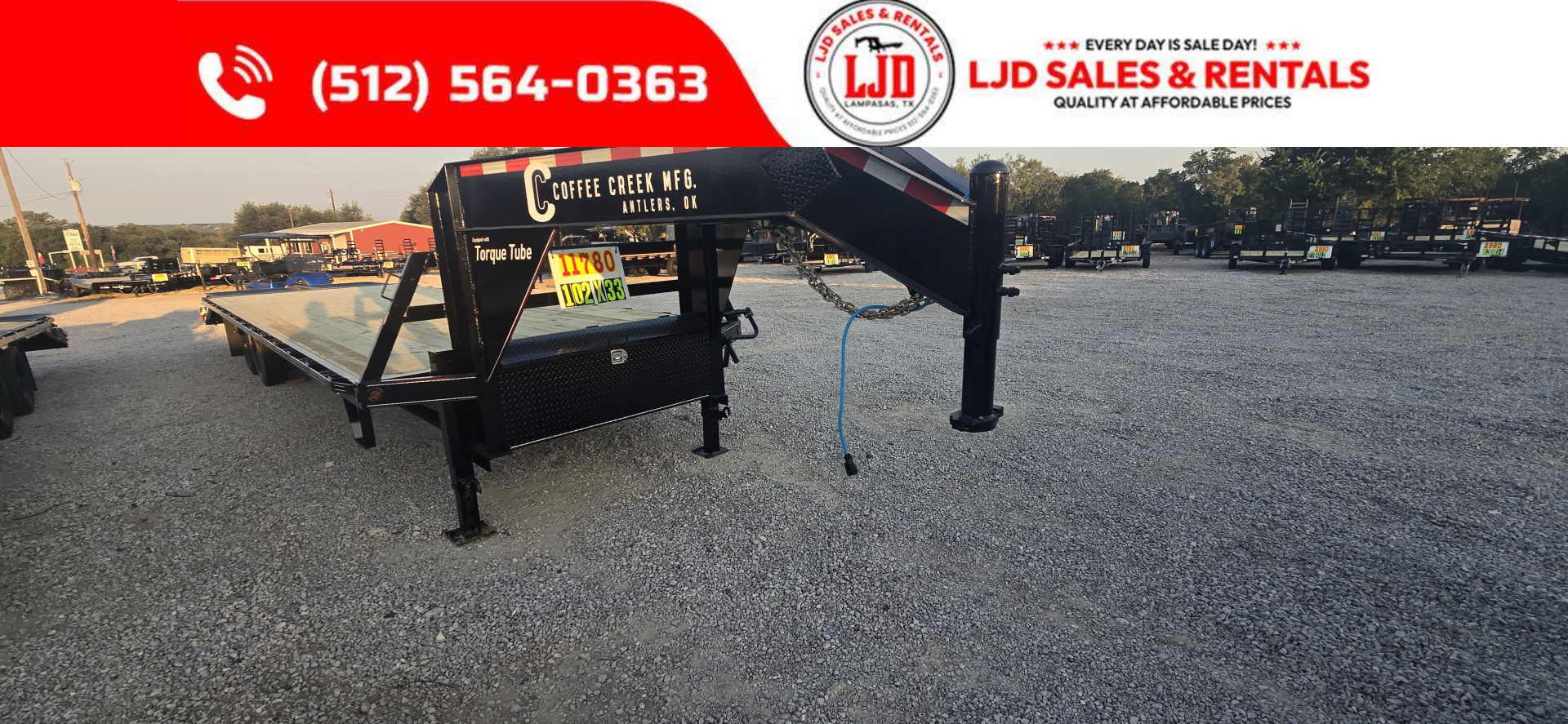 New 2025 Coffee Creek - Gooseneck Flatbed /Deckover Trailer 102 x 33'