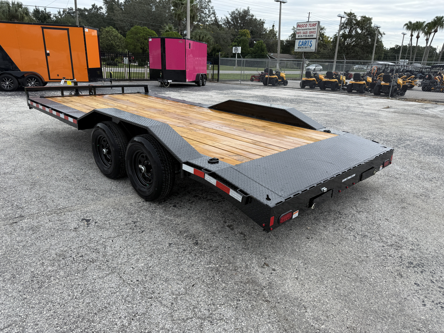 New 2026 Sure-Trac 8.5x18 (16+2) Full Width Wood Deck Car Hauler