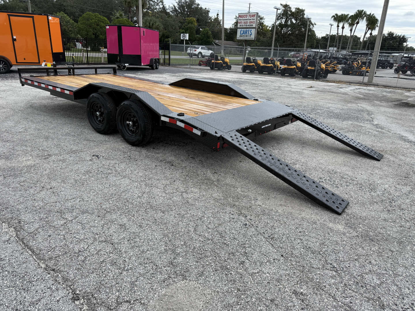 New 2026 Sure-Trac 8.5x18 (16+2) Full Width Wood Deck Car Hauler